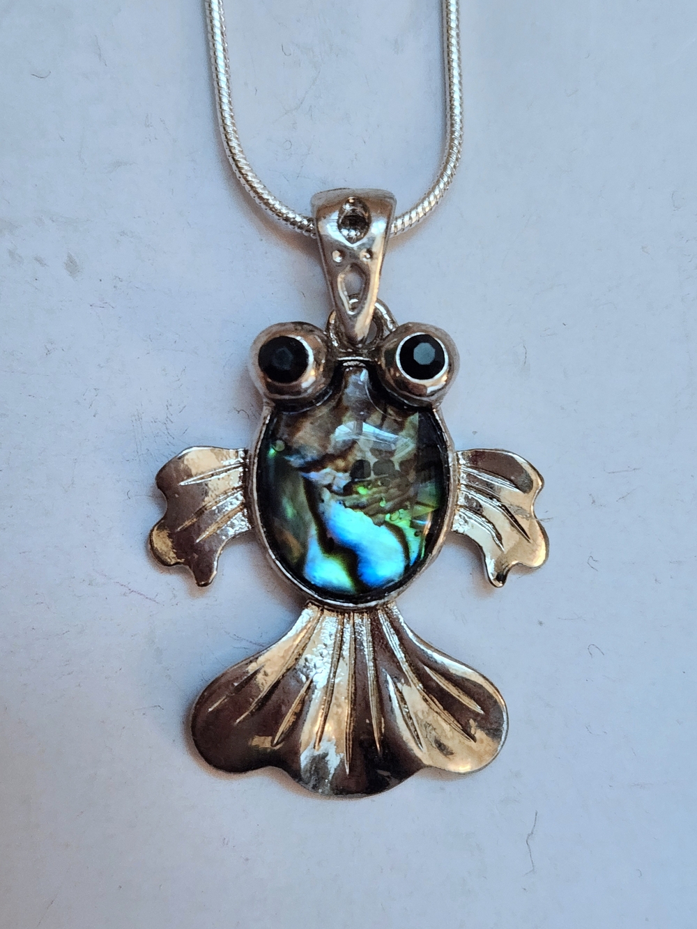 Abalone Frog Pendant Necklace